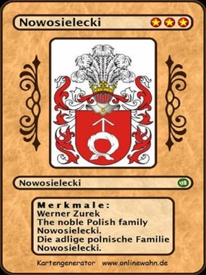 cover image of The noble Polish family Nowosielecki. Die adlige polnische Familie Nowosielecki.